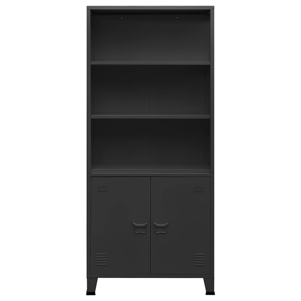 Industrial Bookshelf Anthracite 80x32x180 cm Steel