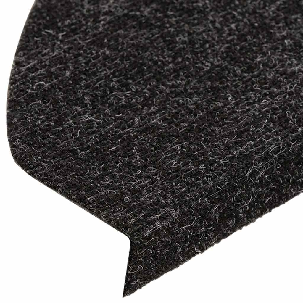 136390 vidaXL Stair Mats Self-adhesive 15 pcs 56x17x3 cm Black
