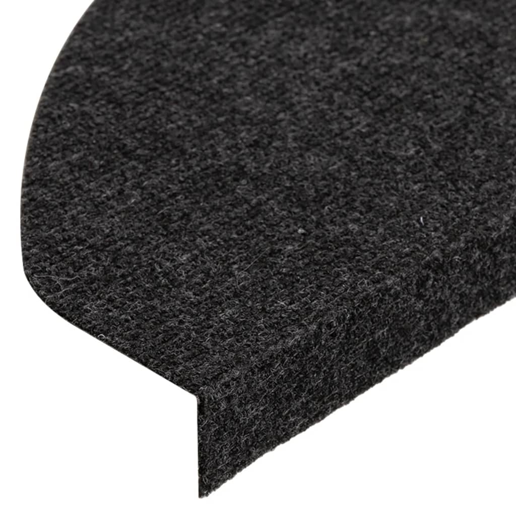 vidaXL Stair Mats Self-adhesive 15 pcs 65x22.5x3.5 cm Black