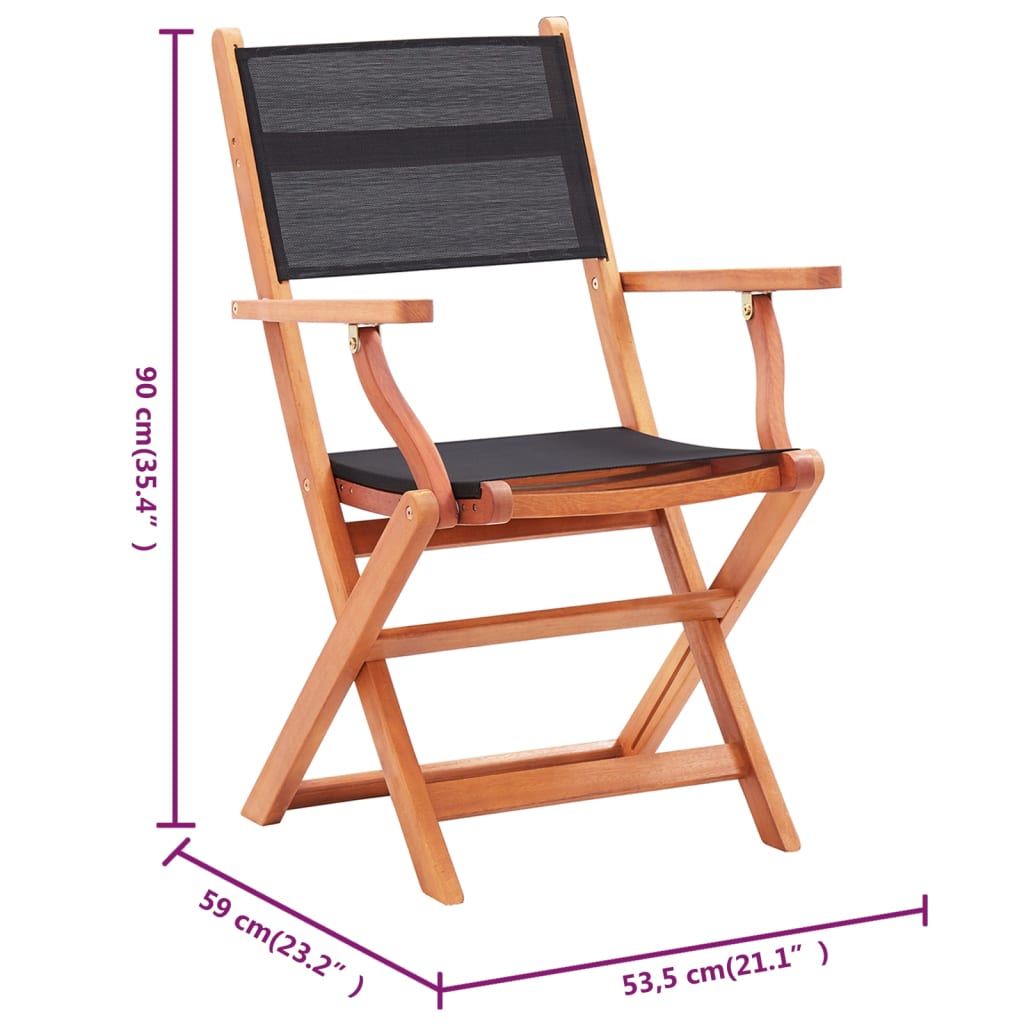 Garden Chair | Set of 6 | Black and natural