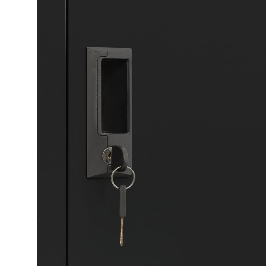 Locker Cabinet Black 38x45x180 cm Steel