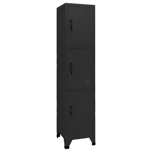 vidaXL Locker Cabinet Black 38x45x180 cm Steel