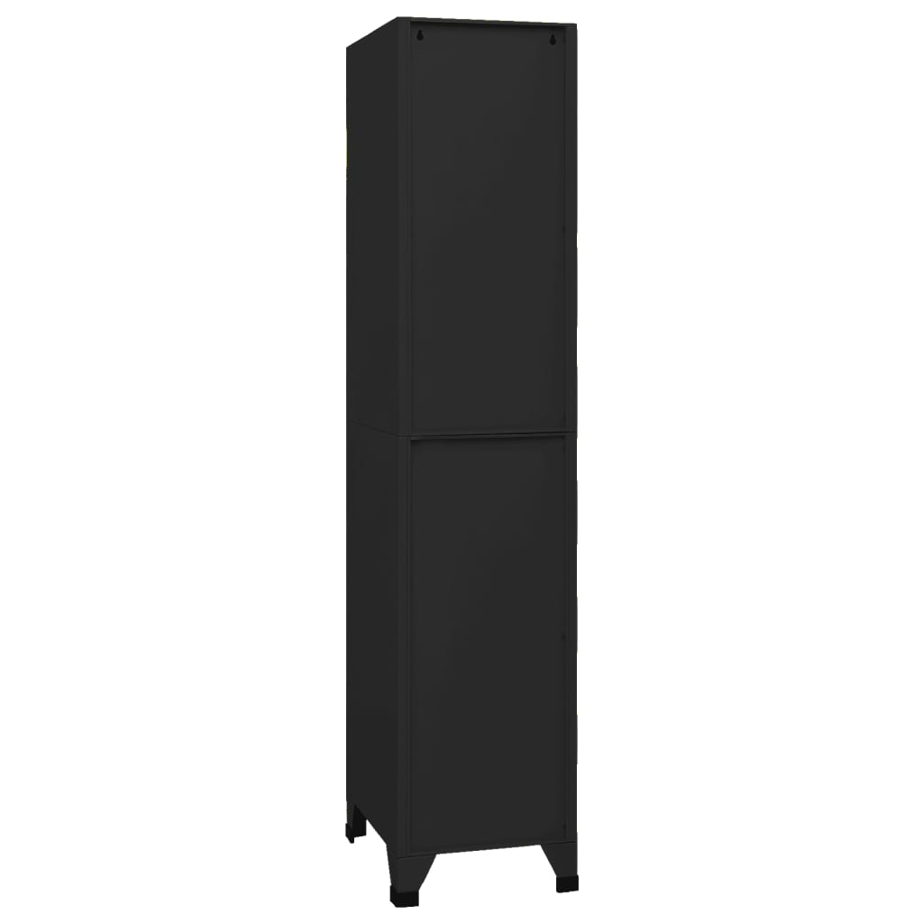 vidaXL Locker Cabinet Black 38x45x180 cm Steel