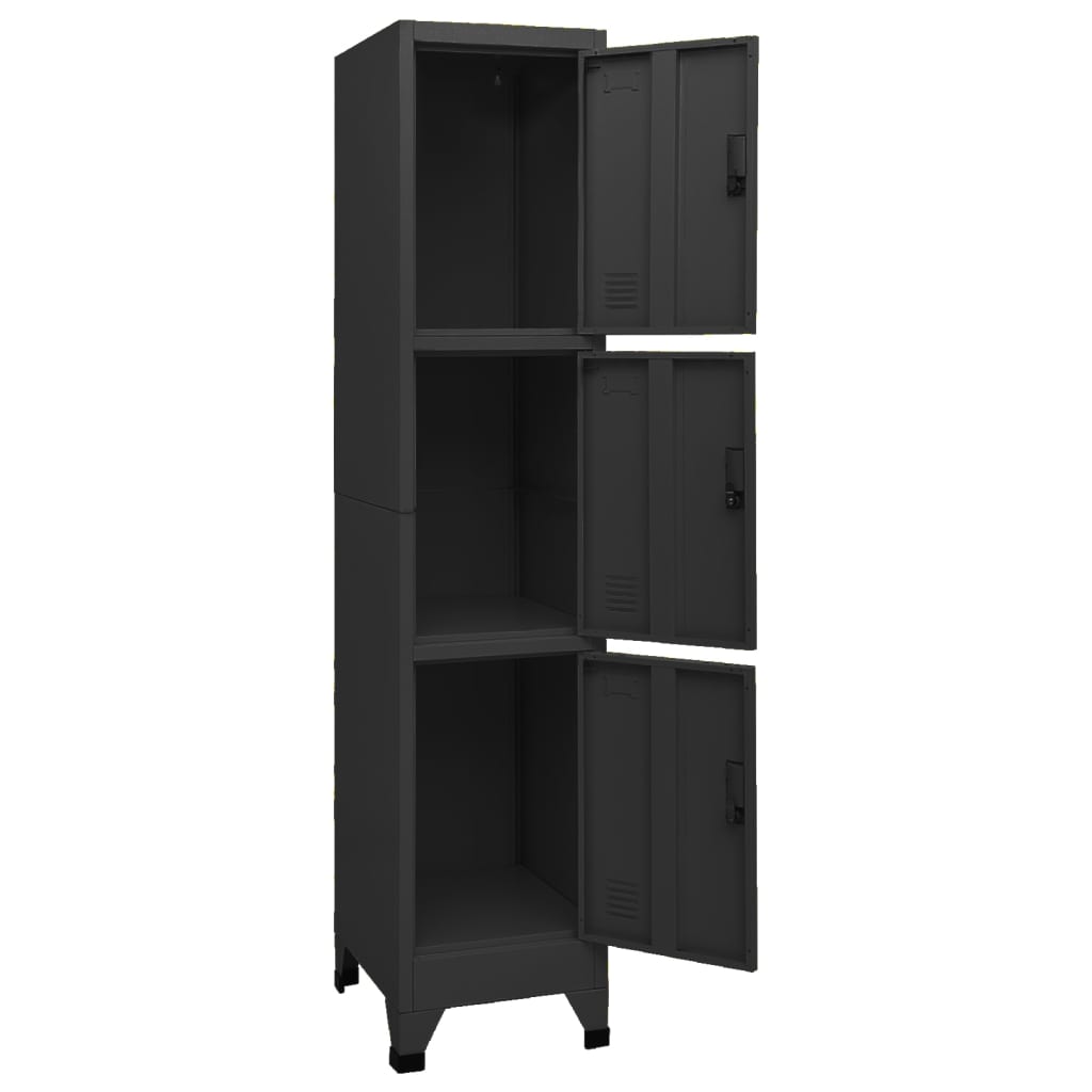 vidaXL Locker Cabinet Black 38x45x180 cm Steel