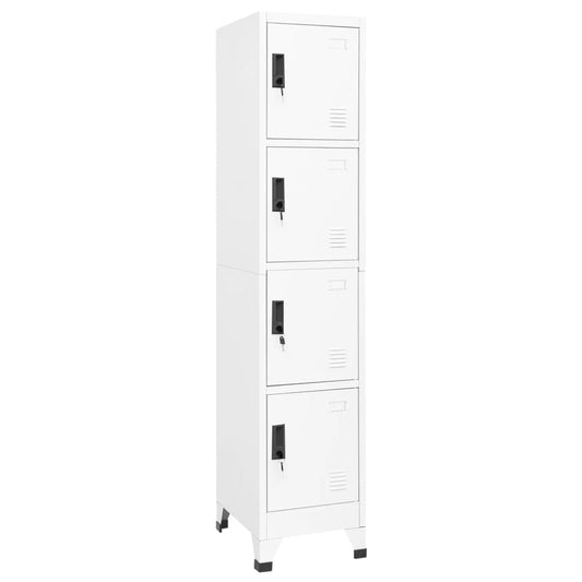 vidaXL Locker Cabinet White 38x45x180 cm Steel