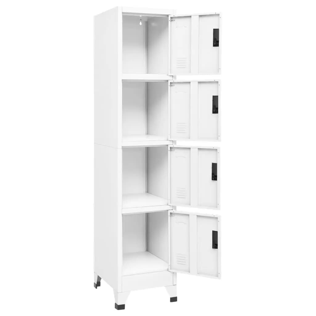 vidaXL Locker Cabinet White 38x45x180 cm Steel