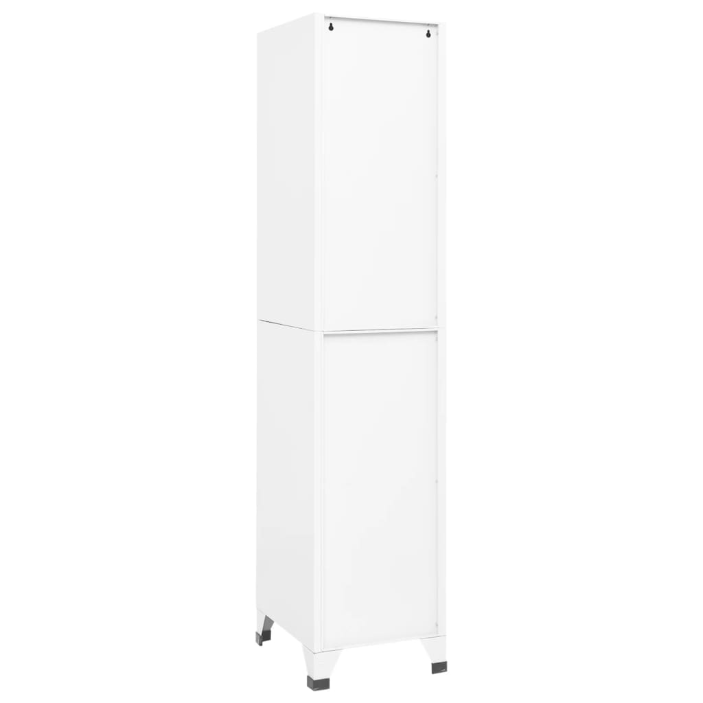 vidaXL Locker Cabinet White 38x45x180 cm Steel