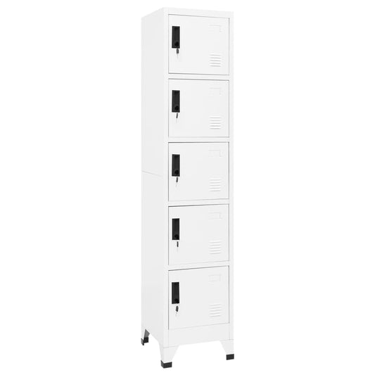 vidaXL Locker Cabinet White 38x40x180 cm Steel