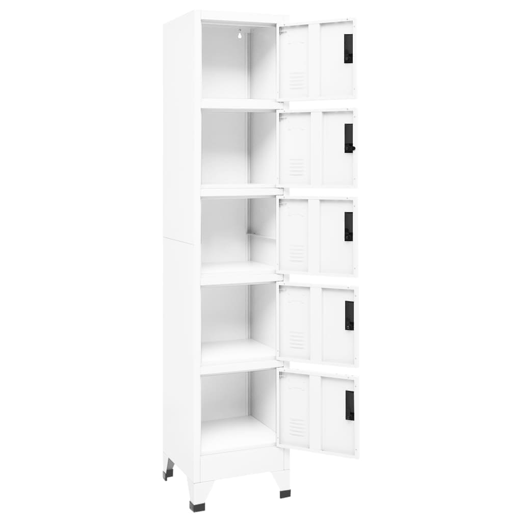 vidaXL Locker Cabinet White 38x40x180 cm Steel