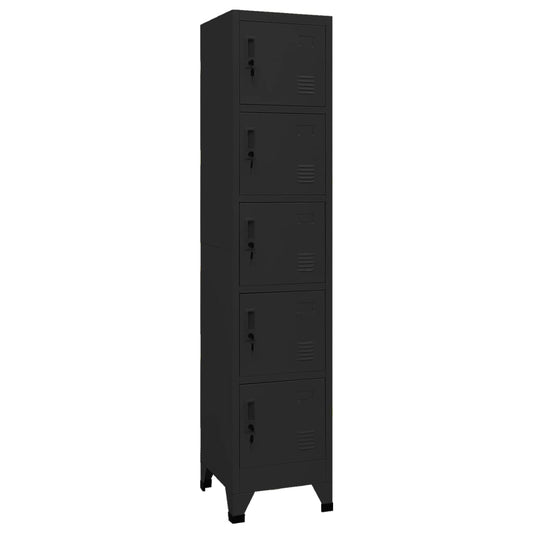 vidaXL Locker Cabinet Black 38x40x180 cm Steel