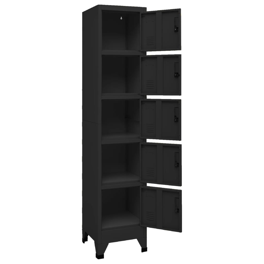 vidaXL Locker Cabinet Black 38x40x180 cm Steel