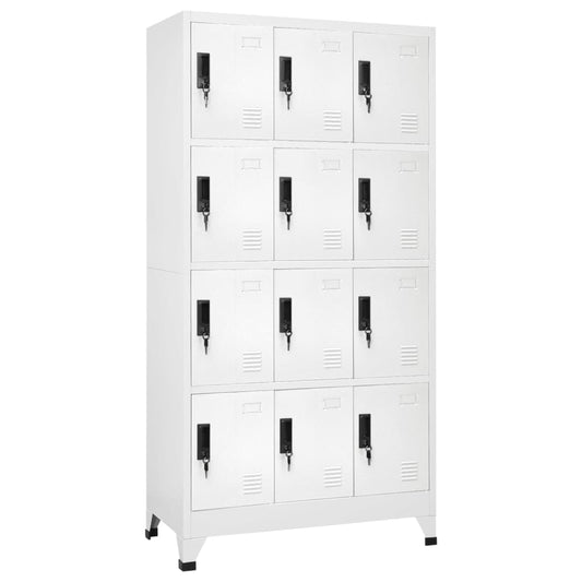 vidaXL Locker Cabinet White 90x45x180 cm Steel