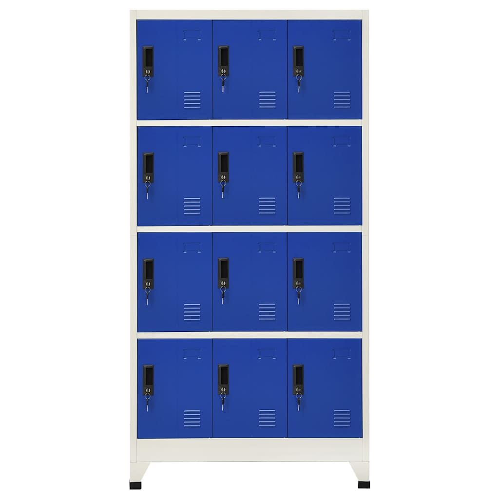 Locker Cabinet Grey and Blue 90x45x180 cm Steel
