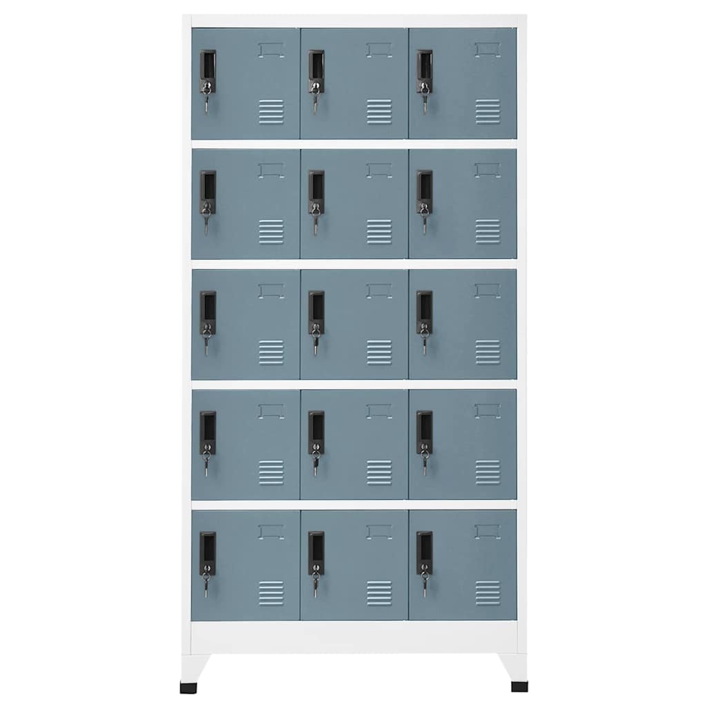 Locker Cabinet Light Grey and Dark Grey 90x40x180 cm Steel