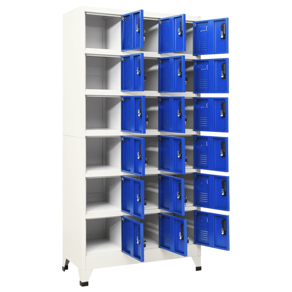 Locker Cabinet Grey and Blue 90x40x180 cm Steel