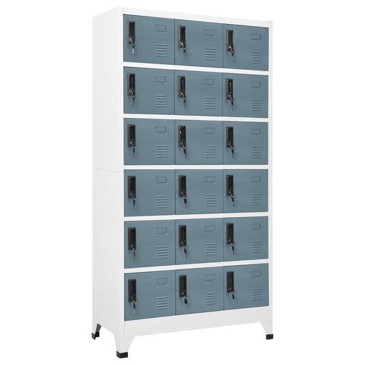 Locker Cabinet Light Grey and Dark Grey 90x40x180 cm Steel