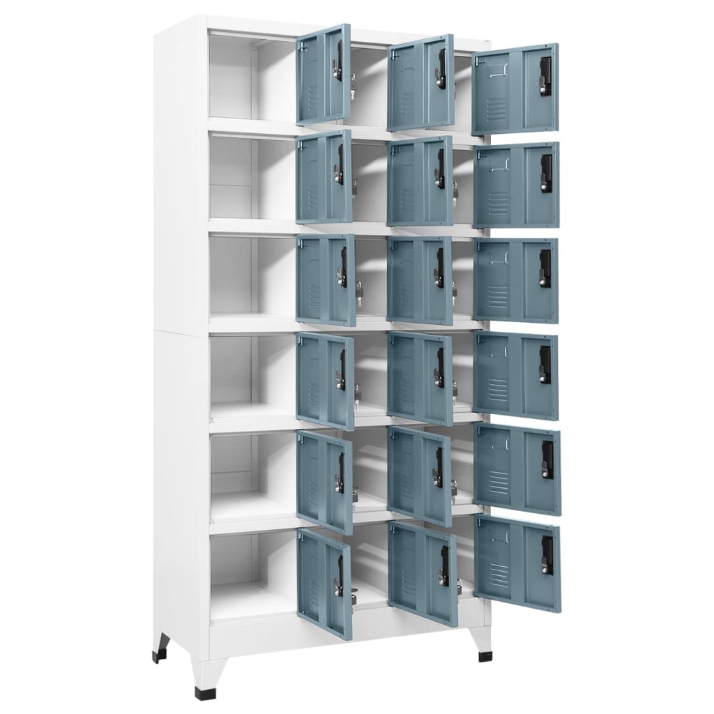 Locker Cabinet Light Grey and Dark Grey 90x40x180 cm Steel