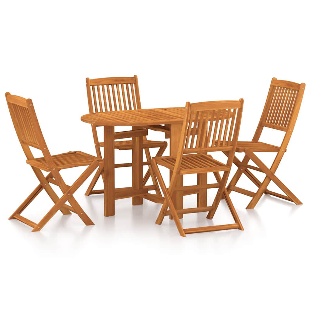 Dining Set | Natural wood | Solid Acacia wood | Set | Collapsible