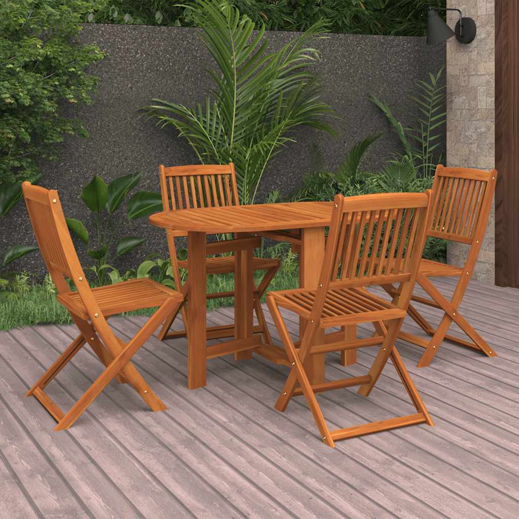 Dining Set | Natural wood | Solid Acacia wood | Set | Collapsible