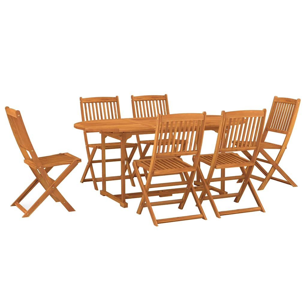 Dining Set | Natural wood | Solid acacia wood | Large | Foldable