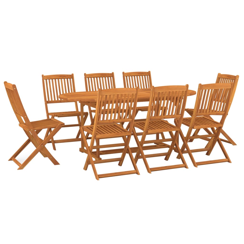 Dining Set | Brown | Solid Acacia wood | 180x90x75 cm |  Foldable