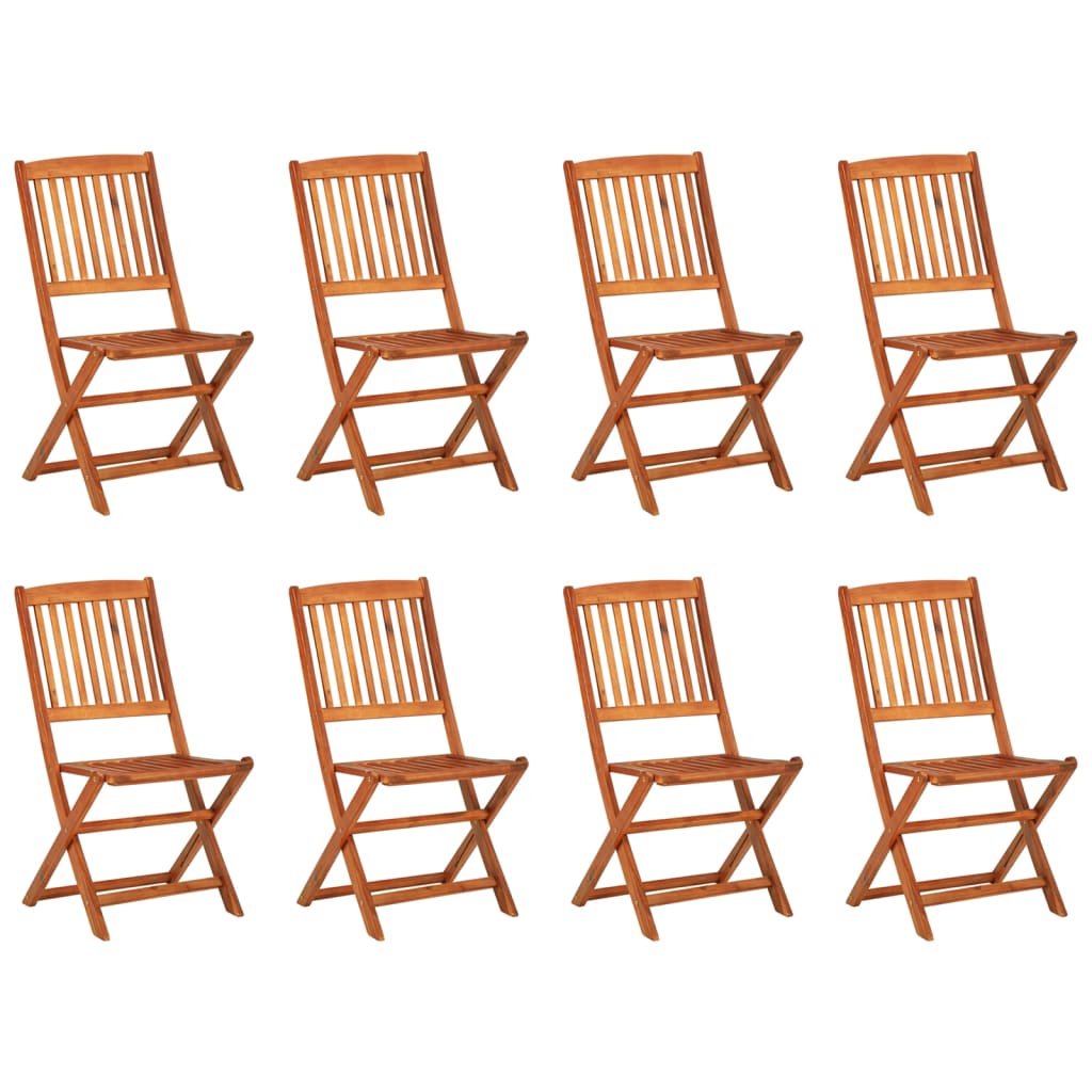Dining Set | Brown | Solid Acacia wood | 180x90x75 cm |  Foldable