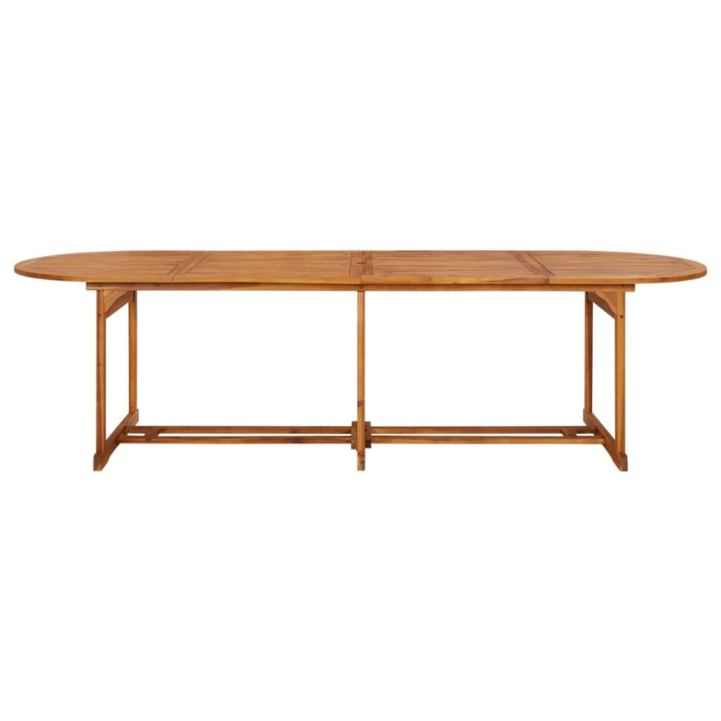 Dining Set | Brown | Solid Acacia Wood | Large | Collapsible