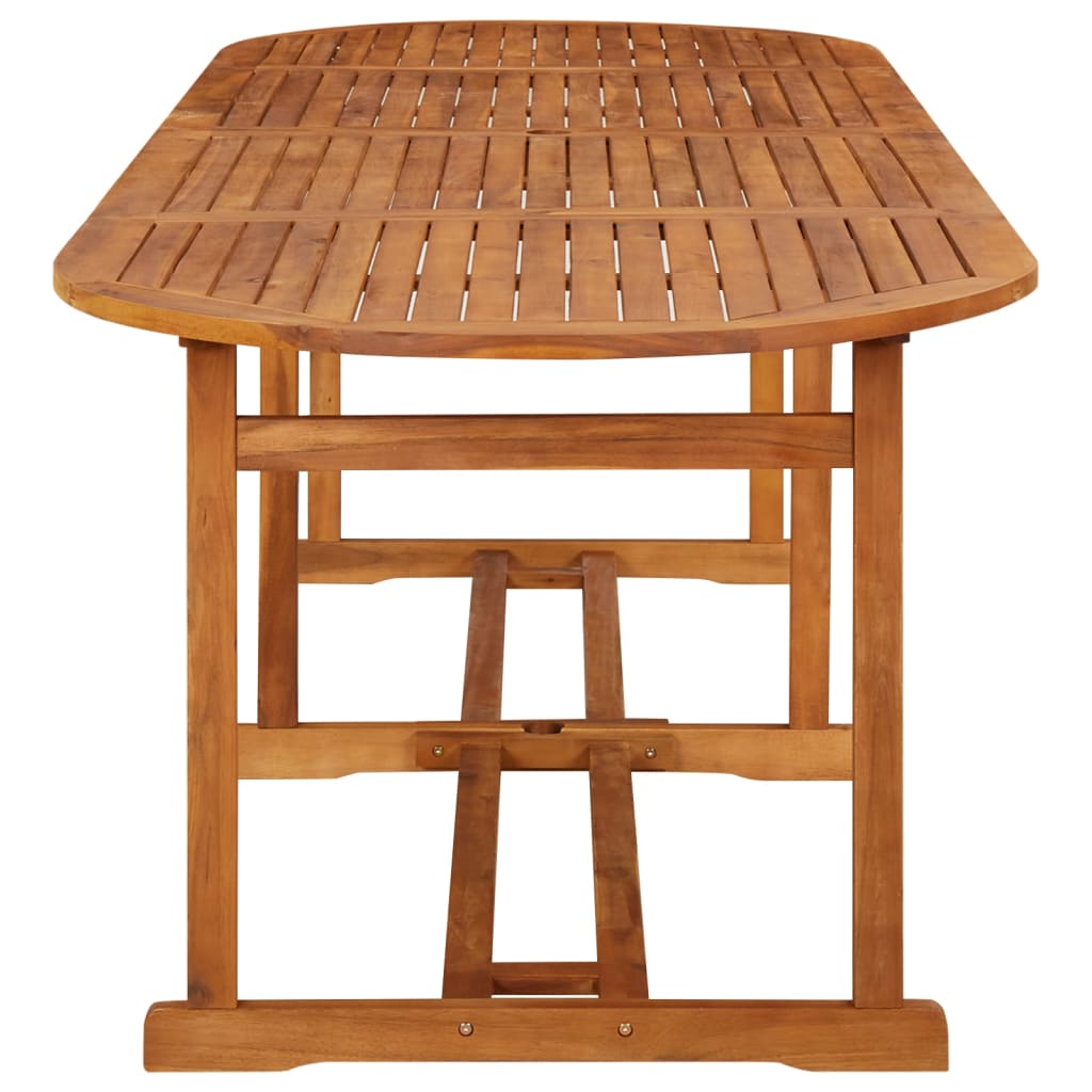 Dining Set | Brown | Solid Acacia Wood | Large | Collapsible