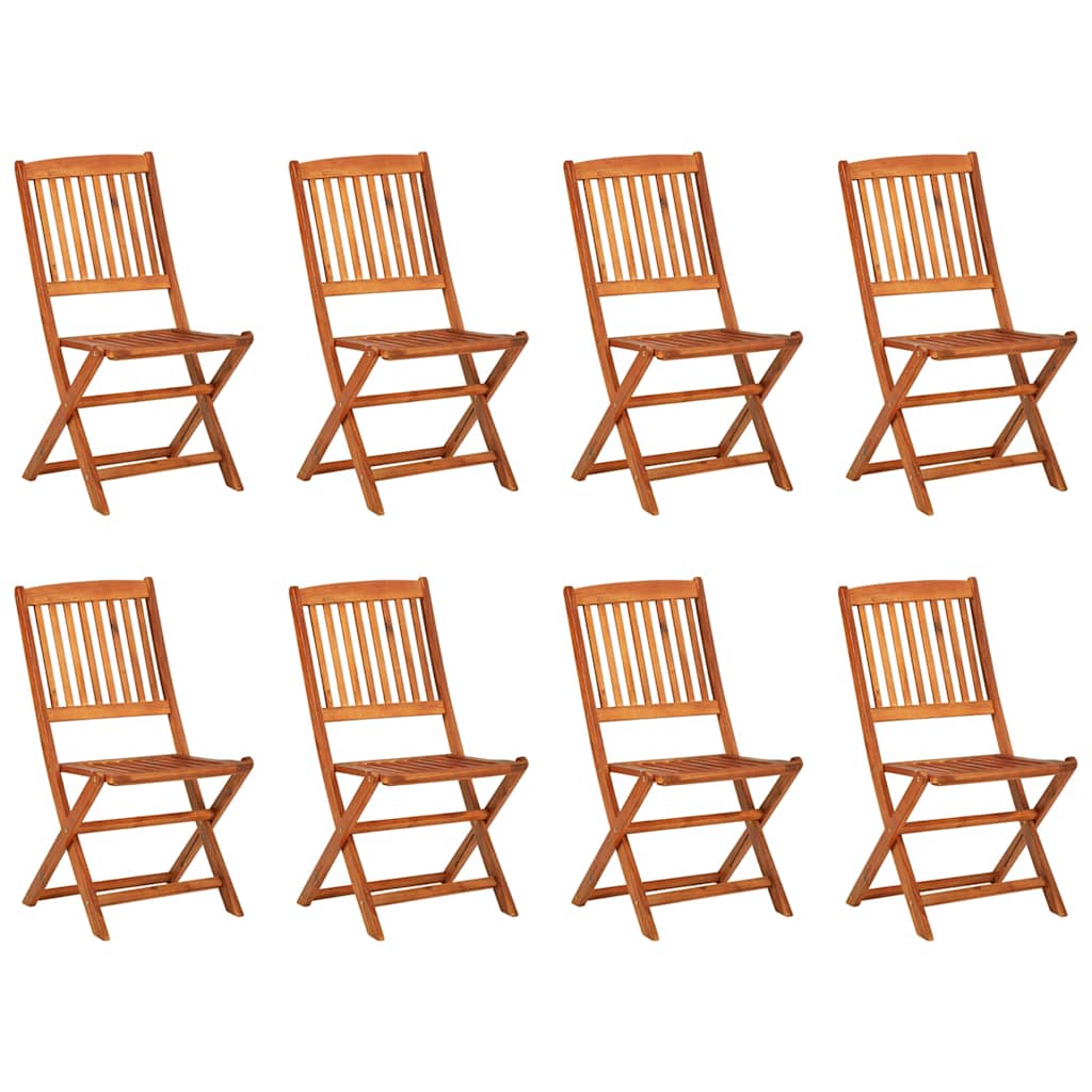 9 Piece Garden Dining Set 220x90x75 cm Solid Wood Acacia