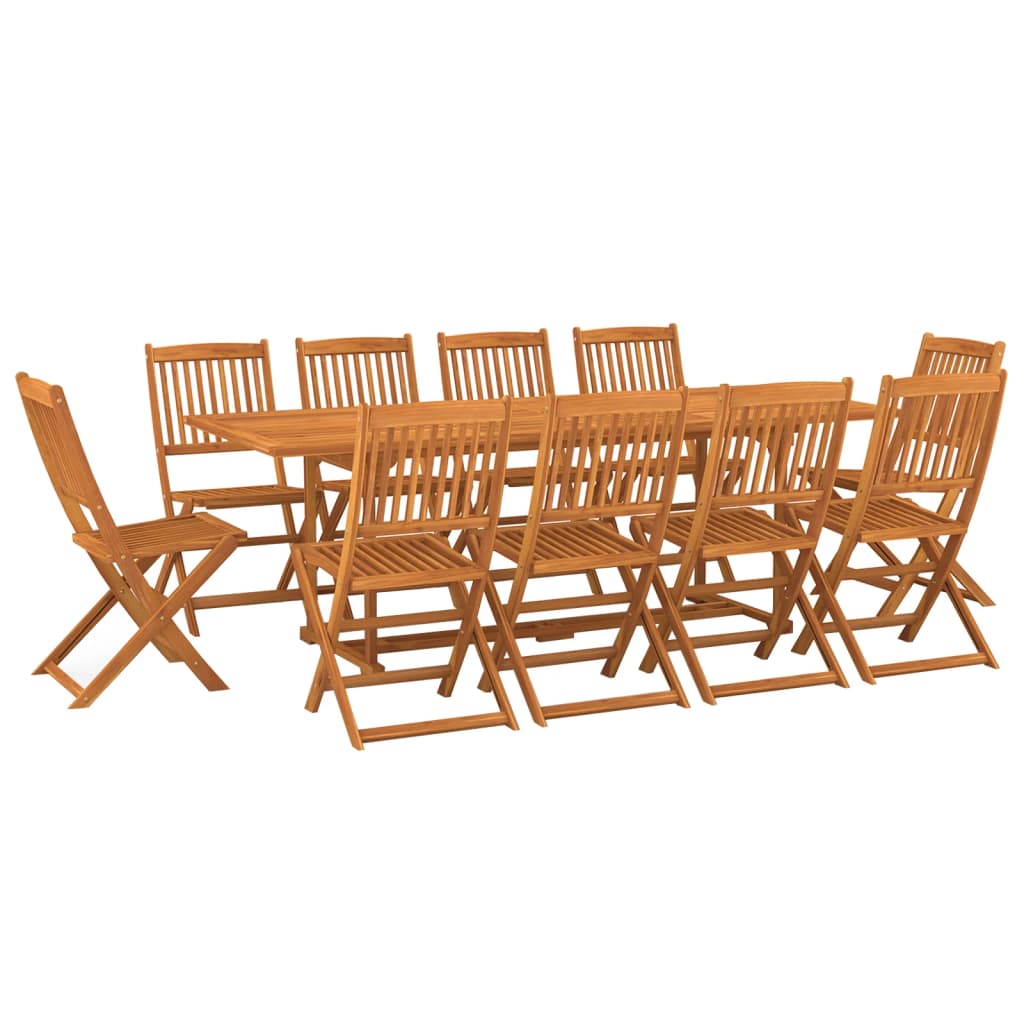 Dining Set | Brown | Solid Acacia Wood | Large | Foldable | Dining Set