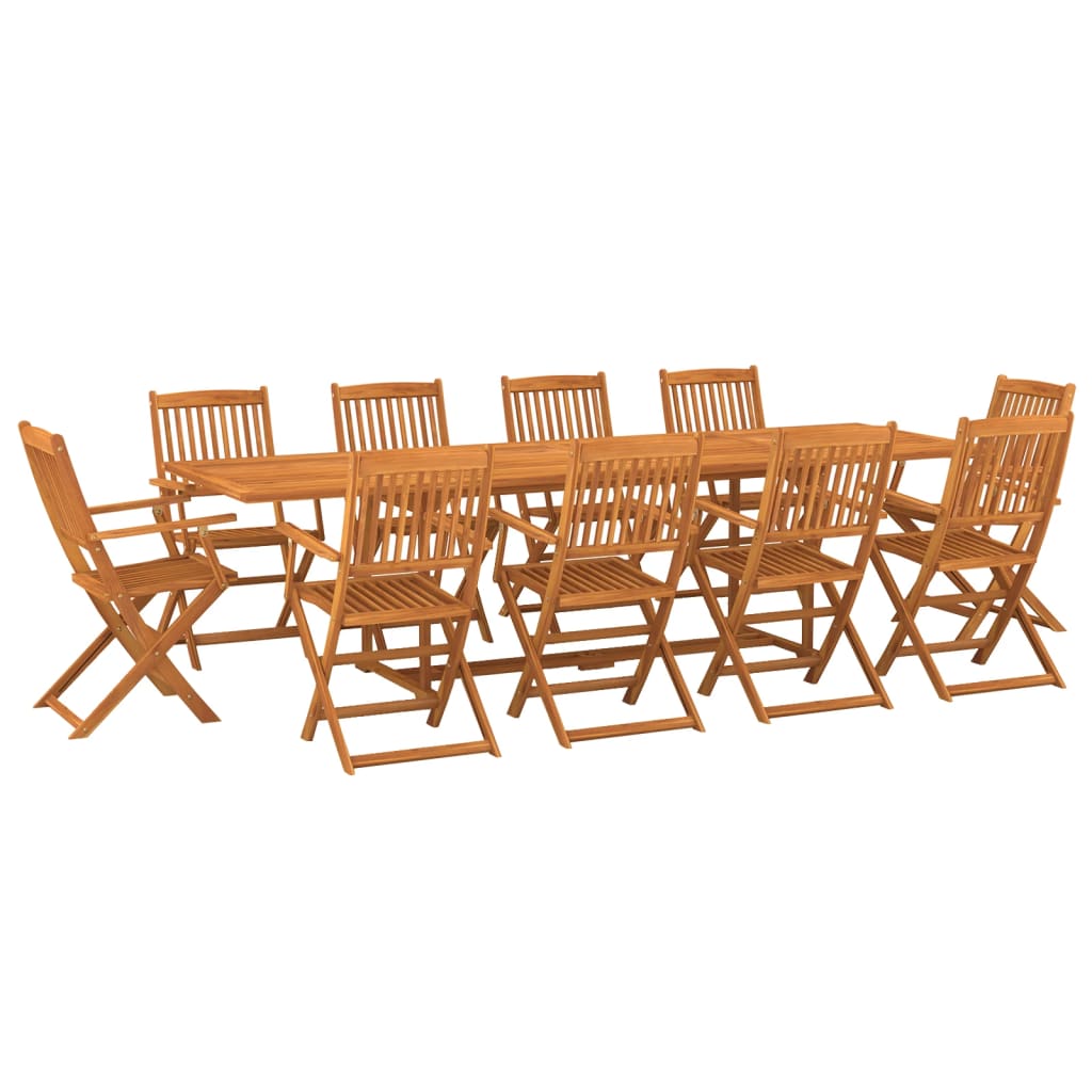 Dining Set | Natural wood | Solid Acacia wood | Large | Foldable