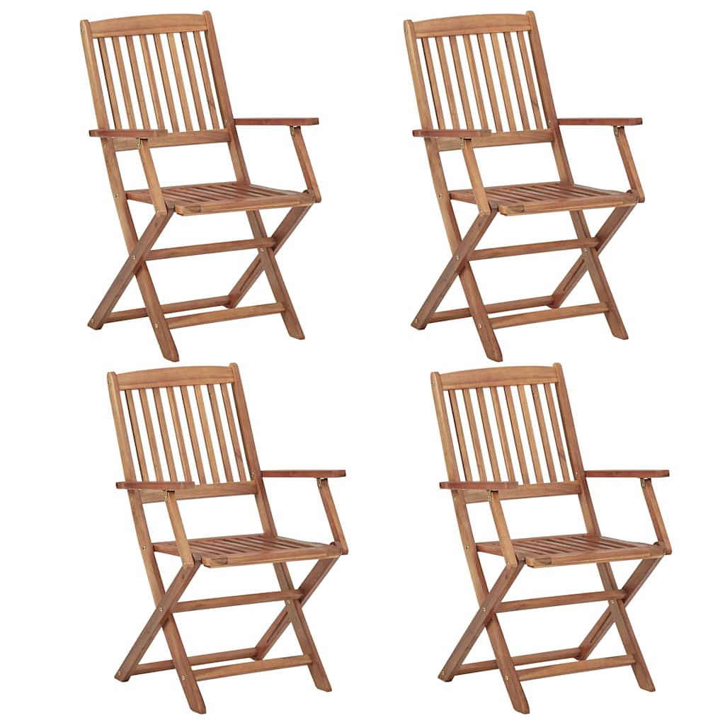 Dining Set | Natural Wood | Solid Acacia Wood | 5 Piece Set |  Foldable