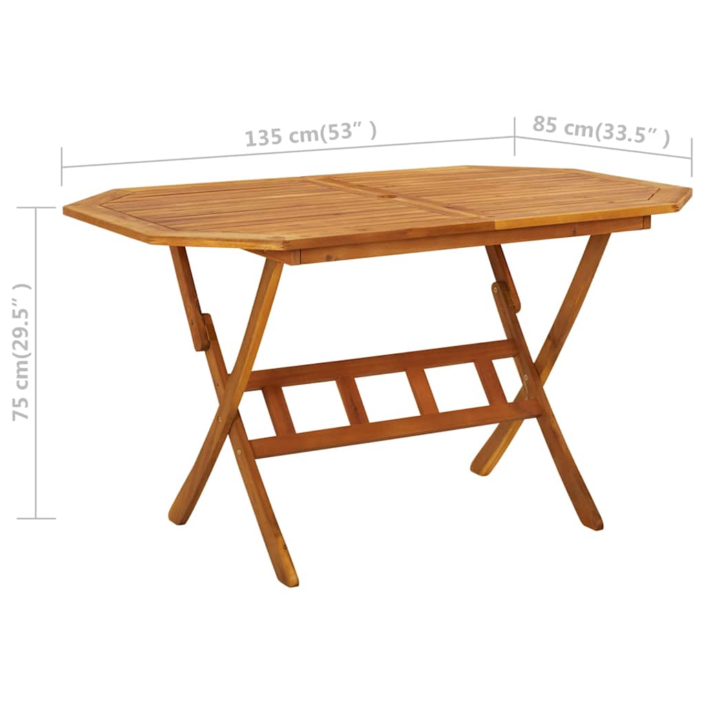 Dining Set | Natural Wood | Solid Acacia Wood | 5 Piece Set |  Foldable
