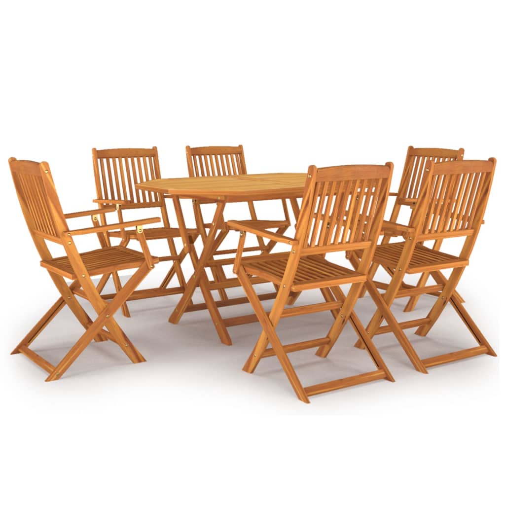 Dining Set | Brown | Solid Acacia wood | Foldable | Garden Dining Set