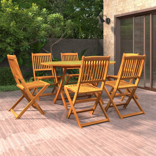 Dining Set | Brown | Solid acacia wood | Medium | Foldable | Dining Set