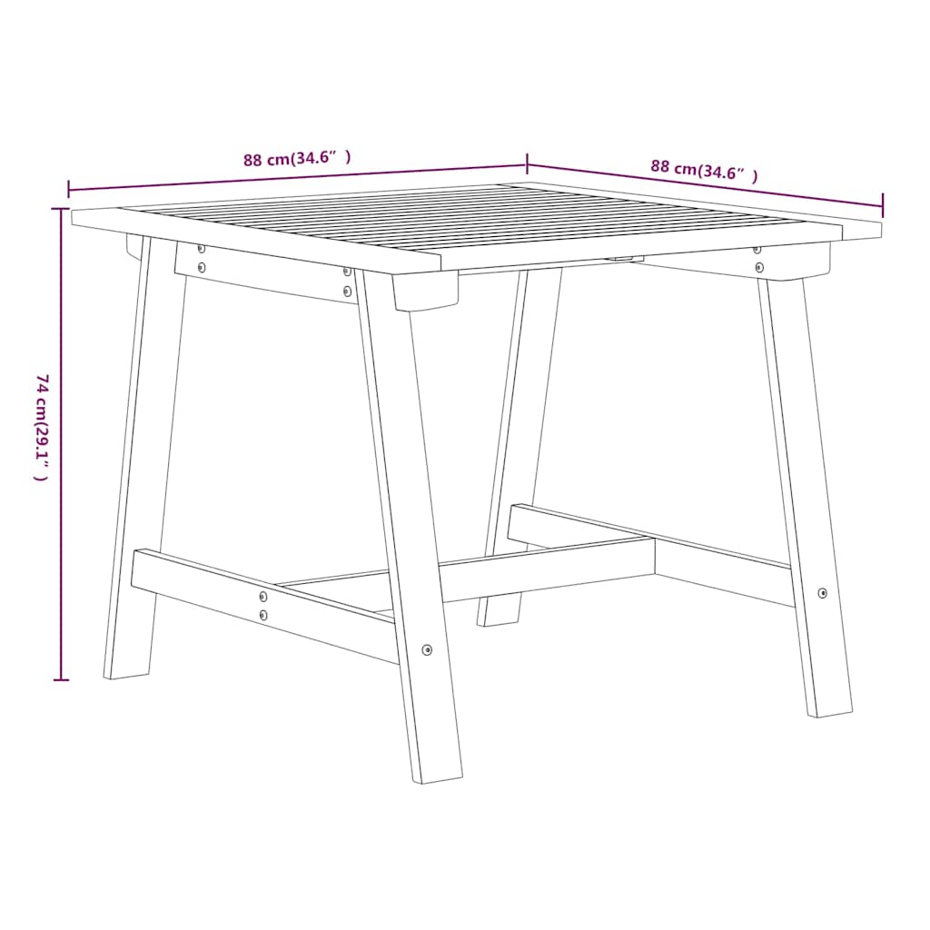 3 Piece Garden Dining Set Solid Acacia Wood