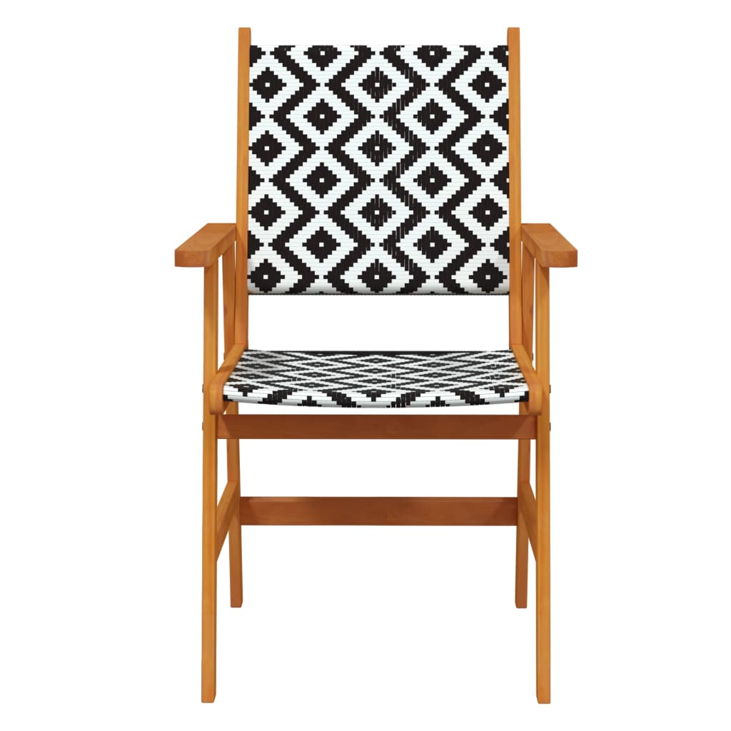 Garden Dining Set | Acacia Brown | Solid Acacia wood, Poly rattan