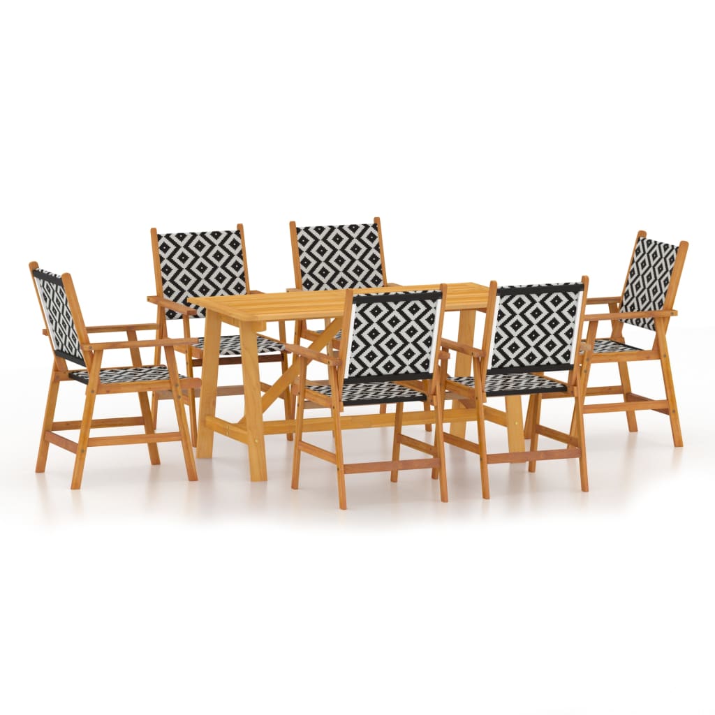 vidaXL 7 Piece Garden Dining Set Solid Acacia Wood