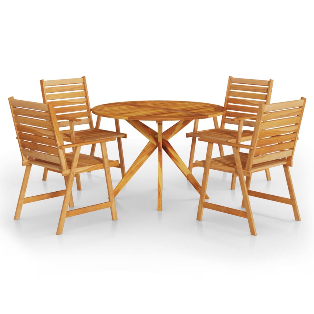 vidaXL 5 Piece Garden Dining Set Solid Wood Acacia