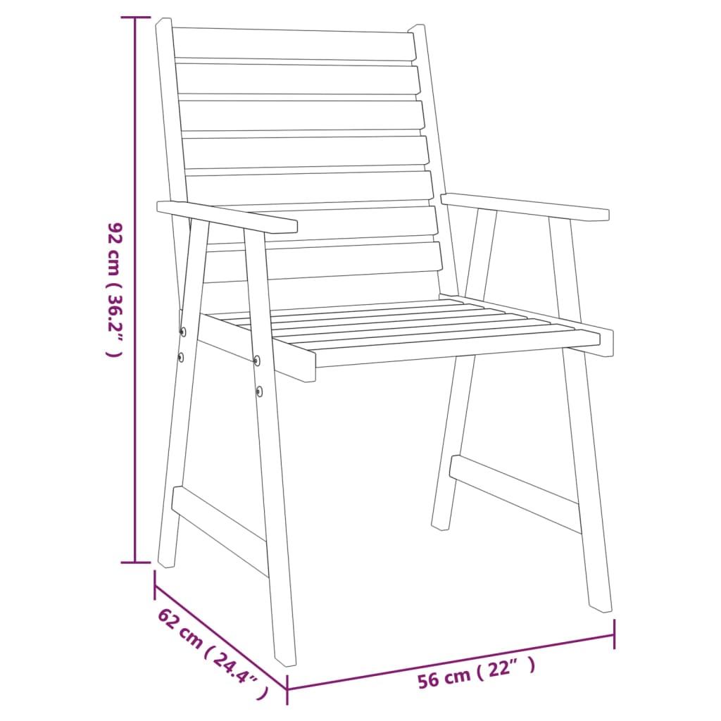 vidaXL 5 Piece Garden Dining Set Solid Wood Acacia