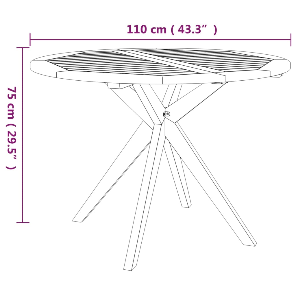 vidaXL 5 Piece Garden Dining Set Solid Wood Acacia