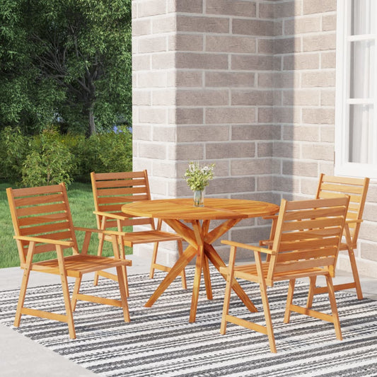 vidaXL 5 Piece Garden Dining Set Solid Wood Acacia