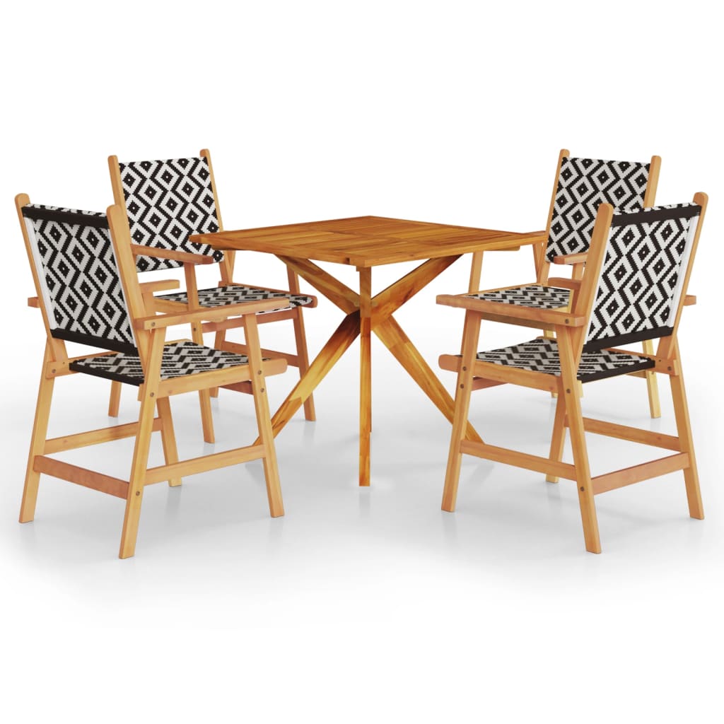 vidaXL 5 Piece Garden Dining Set Solid Wood Acacia