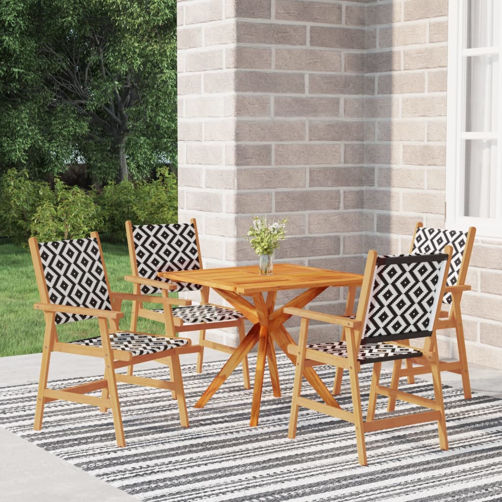 vidaXL 5 Piece Garden Dining Set Solid Wood Acacia