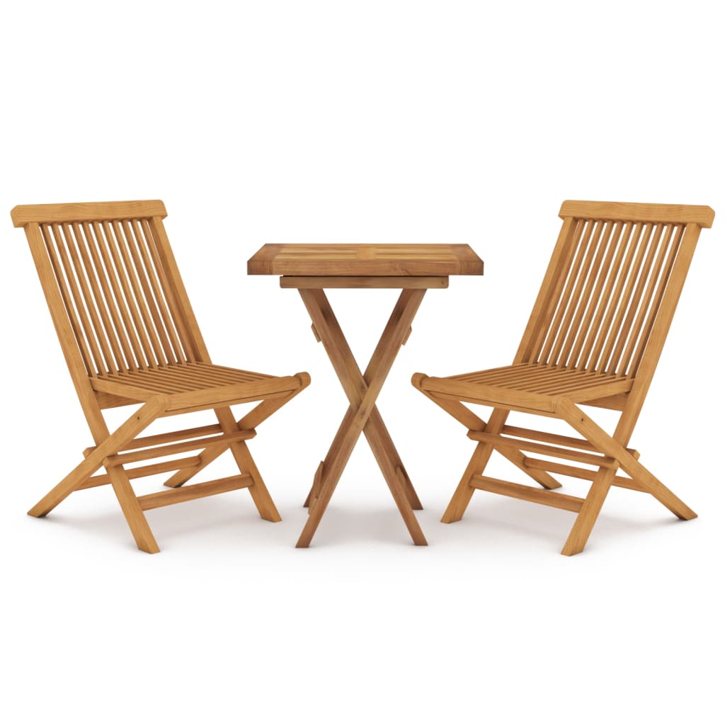 vidaXL 3 Piece Garden Dining Set Solid Wood Teak