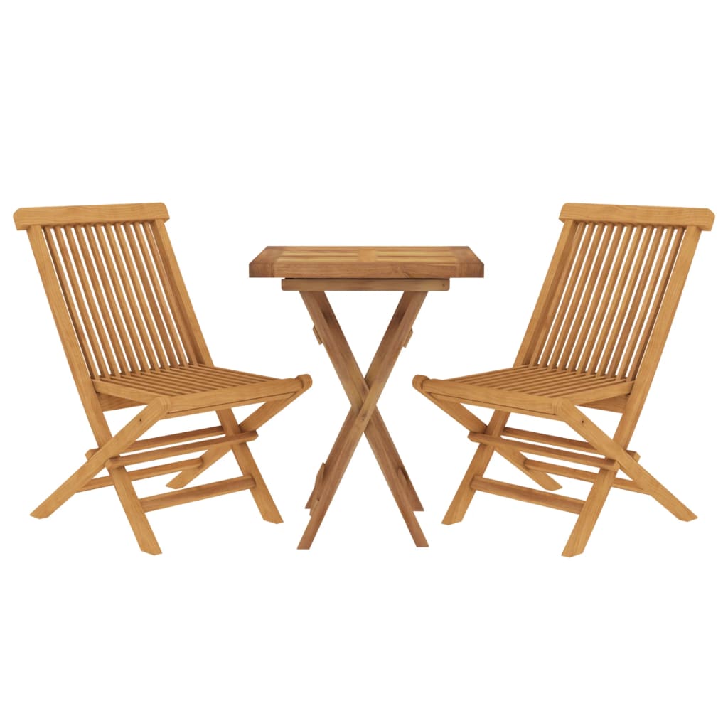 vidaXL 3 Piece Garden Dining Set Solid Wood Teak