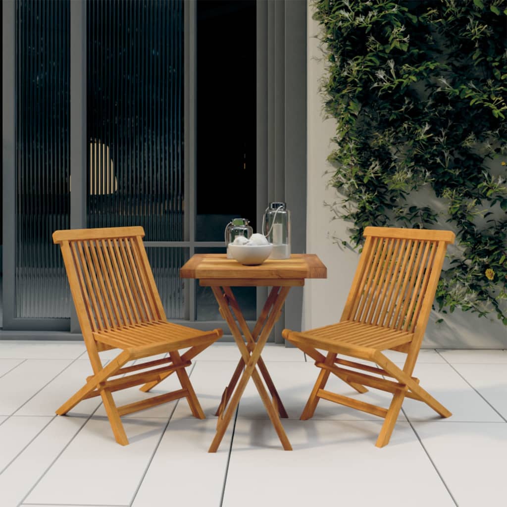 vidaXL 3 Piece Garden Dining Set Solid Wood Teak