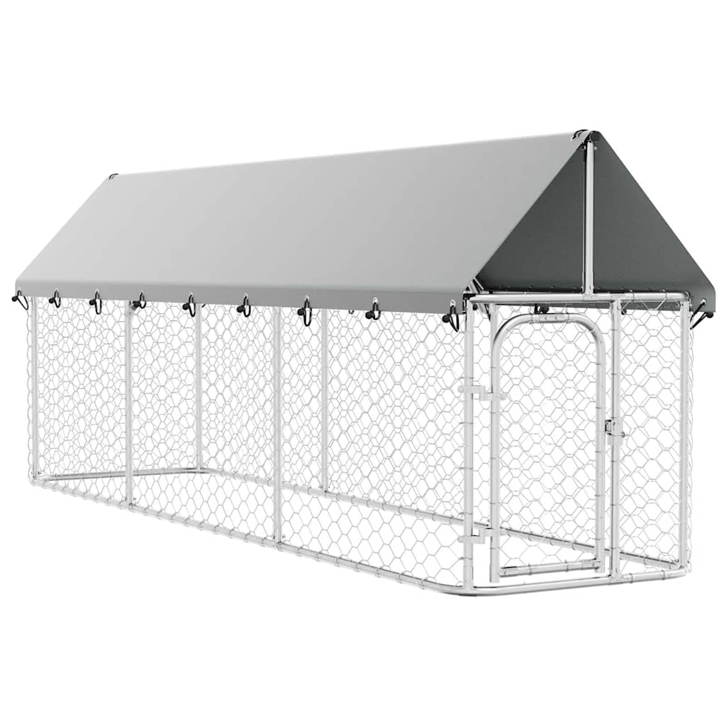 Outdoor Dog Kennel with Roof 400x100x150 cm