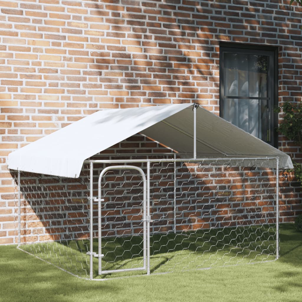 vidaXL Outdoor Dog Kennel with Roof 200x200x150 cm