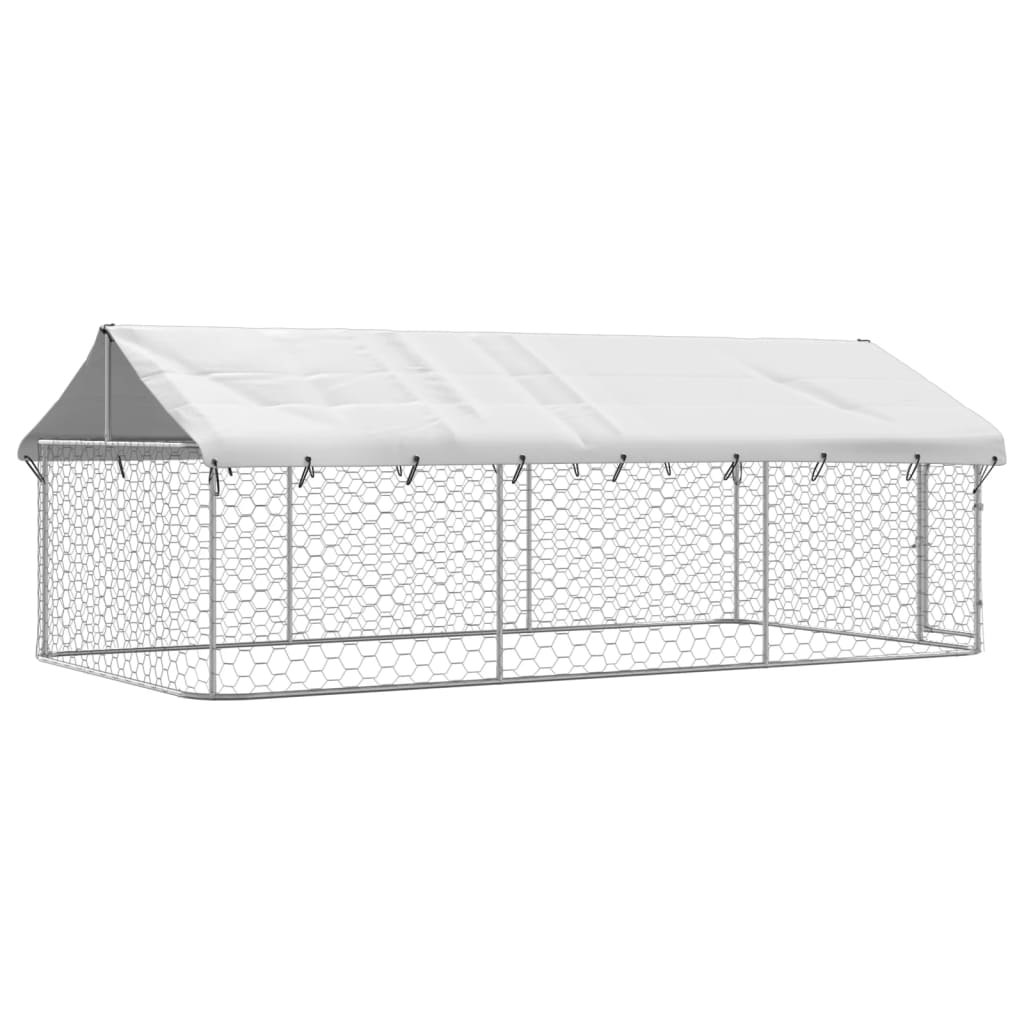 vidaXL Outdoor Dog Kennel with Roof 400x200x150 cm